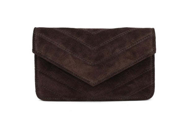 Wildleder Clutch Damen Elegante Abendtasche Echtleder Tasche Klein