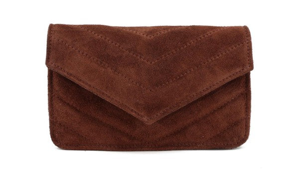 Wildleder Clutch Damen Elegante Abendtasche Echtleder Tasche Klein