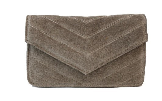 Wildleder Clutch Damen Elegante Abendtasche Echtleder Tasche Klein