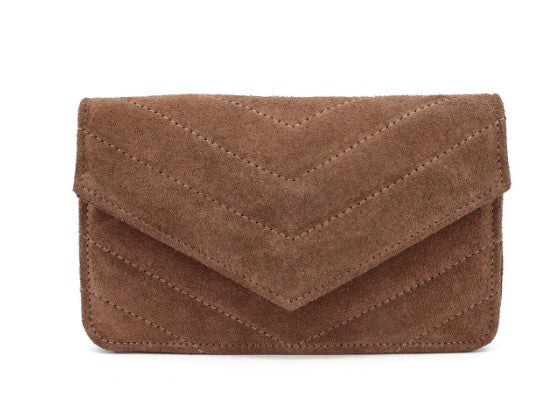Wildleder Clutch Damen Elegante Abendtasche Echtleder Tasche Klein