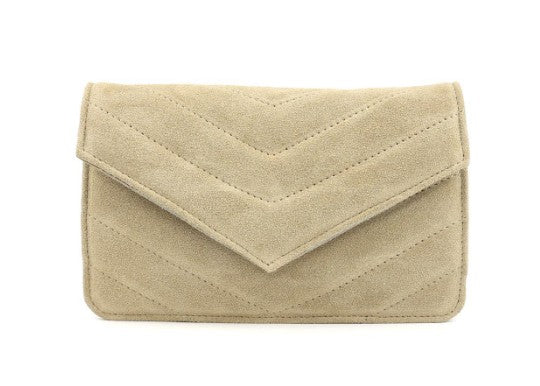 Wildleder Clutch Damen Elegante Abendtasche Echtleder Tasche Klein