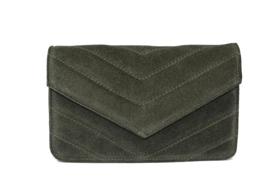 Wildleder Clutch Damen Elegante Abendtasche Echtleder Tasche Klein
