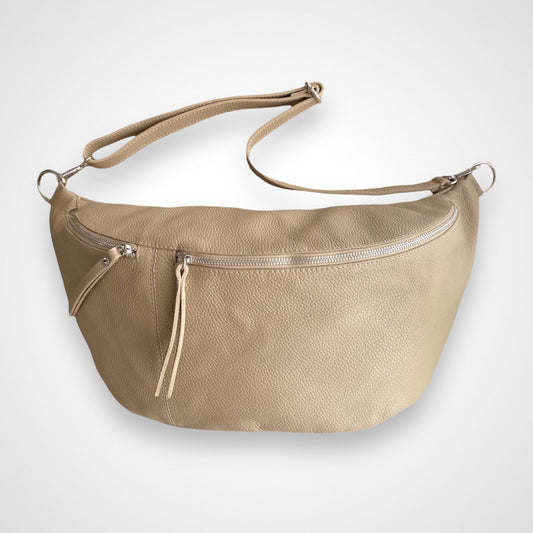 Damen Bauchtasche Leder XXL – Crossbody Tasche mit Farbwahl