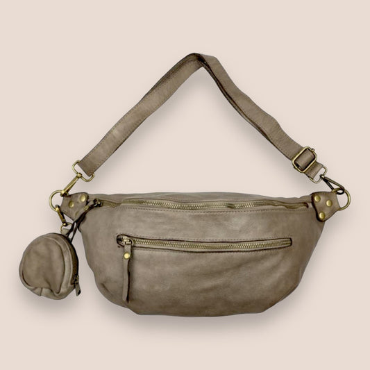 XL Ledertasche Luxus,  Bauchtaschen, Premium Leder, Crossbody Bag , Umhängetasche Damen, mit Portemonnaie, Waschleder Tasche, Crossbag