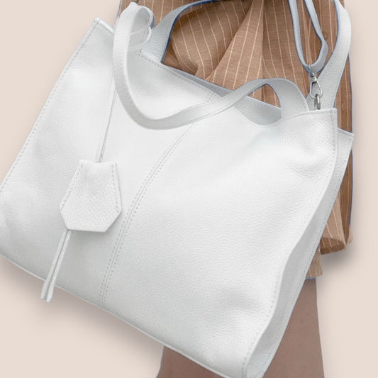 Leder Handtasche Damen, Einkaufstasche, Tote Bag, Schultertasche, Alltagstasche, Umhängetasche Echtleder, Tragetasche, Crossbody Bag