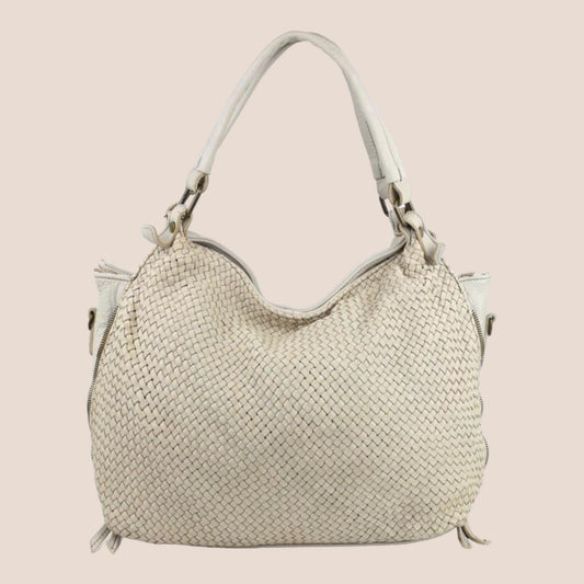 Handtasche fein Geflochten, gewebte Tasche, Gewaschene Leder, Hobo bag, Umhängetasche, Tote Bag, Schultertasche, geflochtenes Leder
