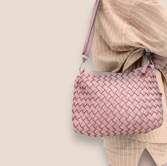 Geflochtene Leder Tasche, Vintage Tasche, Messenger Bag, Umhängetasche Damen, Crossbody Taschen, Slouchy Bag, Schultertasche Kalbsleder