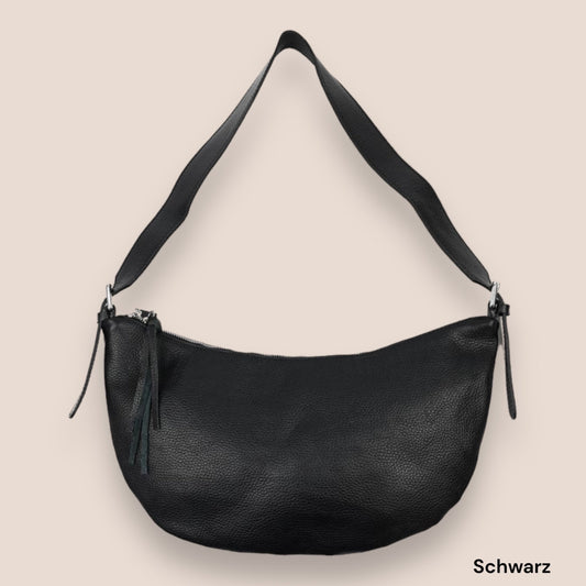 XL Crossbody Bag, Ledertasche , Bauchtasche, Umhängetasche Damen, Crossbody-Tasche, Moon Bag, Half Moon Bag, Bananentasche, Halfmoon