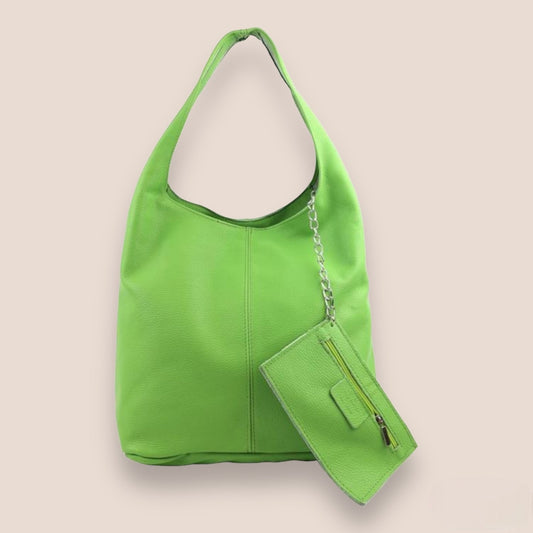Shopper aus Leder | Handtaschen | Tote Bag | Schultertasche | große Tasche | Tragetasche Leder | mit Portemonnaie | Geldbörse | Hobo Bag