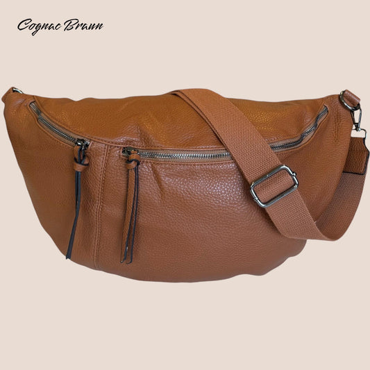 DAHLIA, XXL Crossbody Bag Vegan, Crossbag, Cross Crossbody Bag, Moon bag, Umhängetasche, Bauchtasche, Slingbag, Hüfttasche, Half Moon Bag