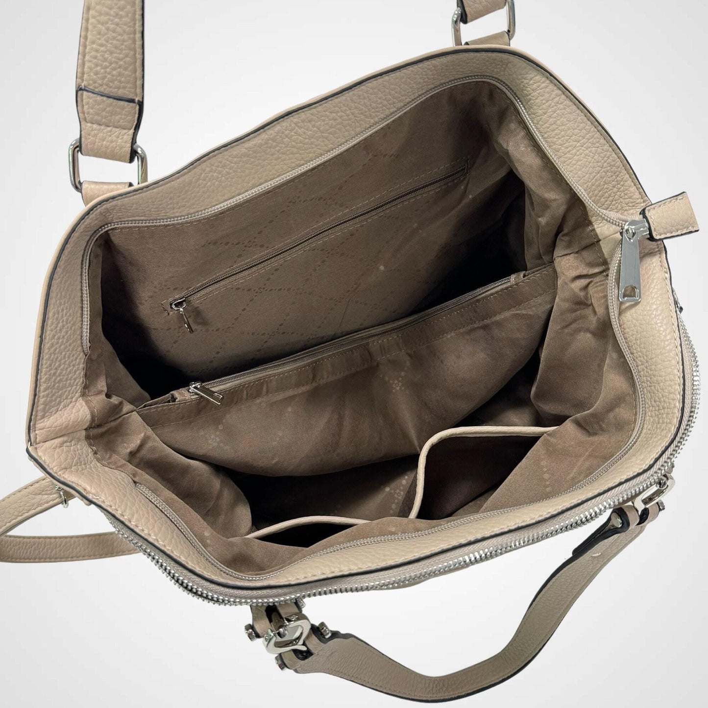 Damen Shopper Tasche XXL – Große Arbeitstasche VEGAN mit vielen Fächern