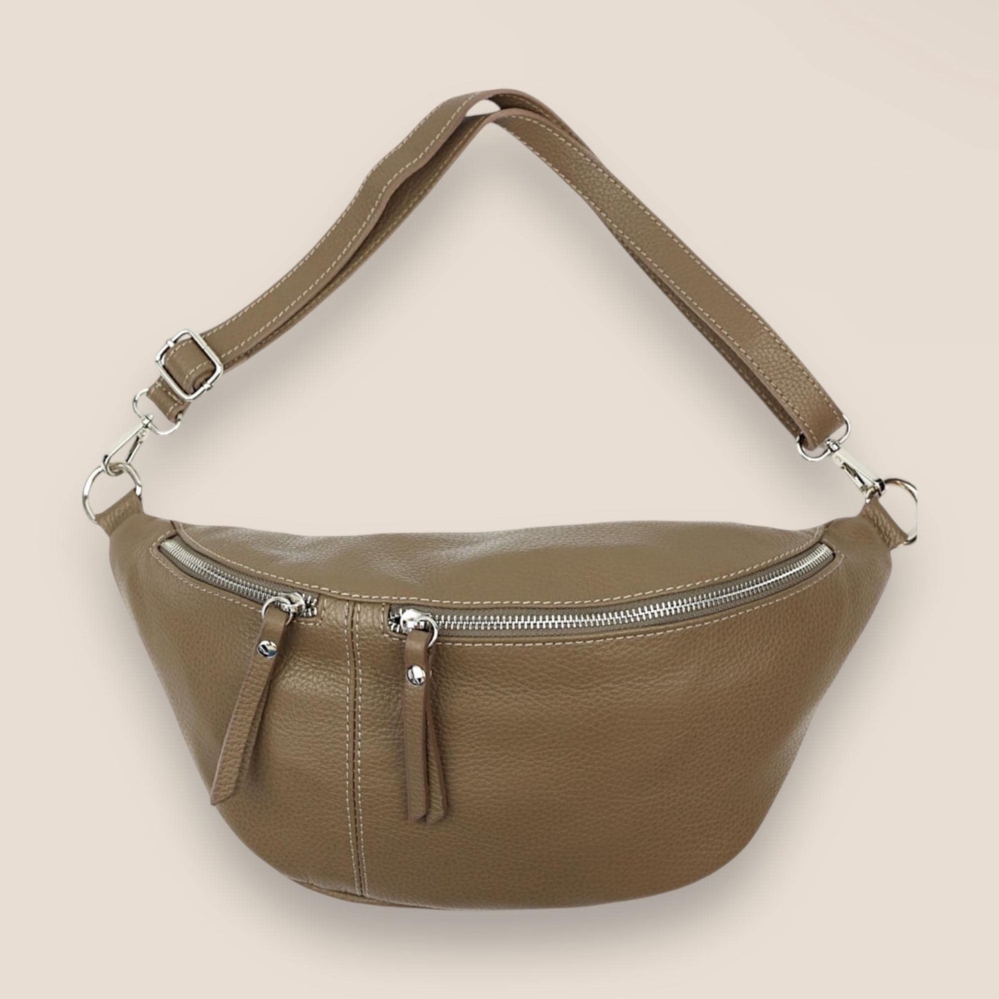 XL Leder Crossbody Bag, Crossbag Leder, Bauchtasche groß, Umhängetasche, Crossbody-taschen, Ledertasche, mit 2 Fächer, Crossbody Tasche