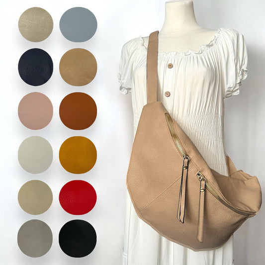 NOVA, XXL Crossbody Bag, Crossbag, Umhängetasche, Bauchtasche, Slingbag, Hüfttasche, Half Moon Bag, Cross Body Bag, Moon bag | Farbauswahl