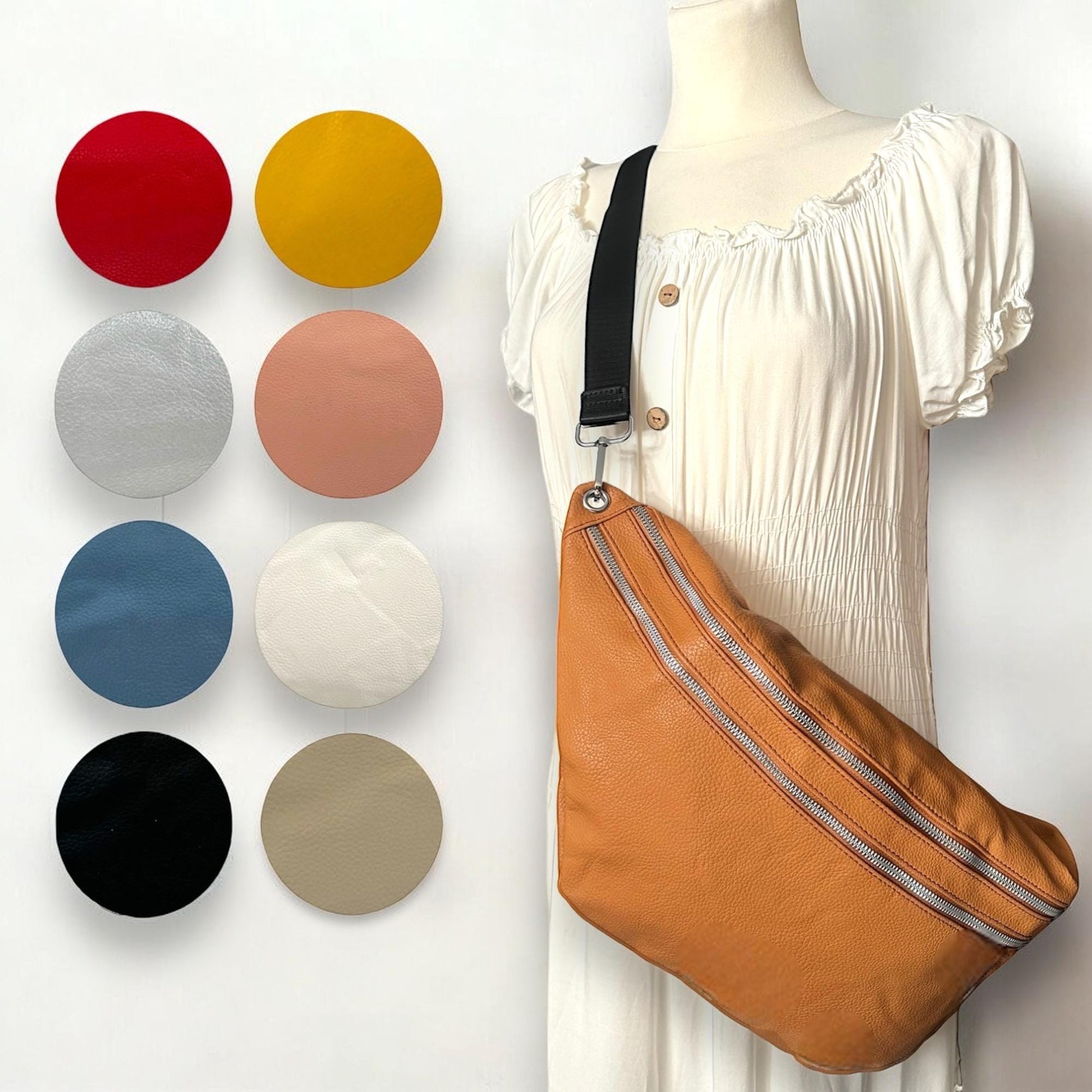 NALA, XXL Crossbody Bag, Crossbag, Umhängetasche, Bauchtasche, Slingbag, Hüfttasche, Half Moon Bag, Cross Body Bag, Moon bag | Farbauswahl