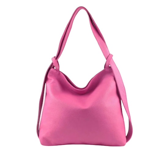 Damen Rucksack Tasche Leder – 2in1 Schultertasche Shopper Handtasche