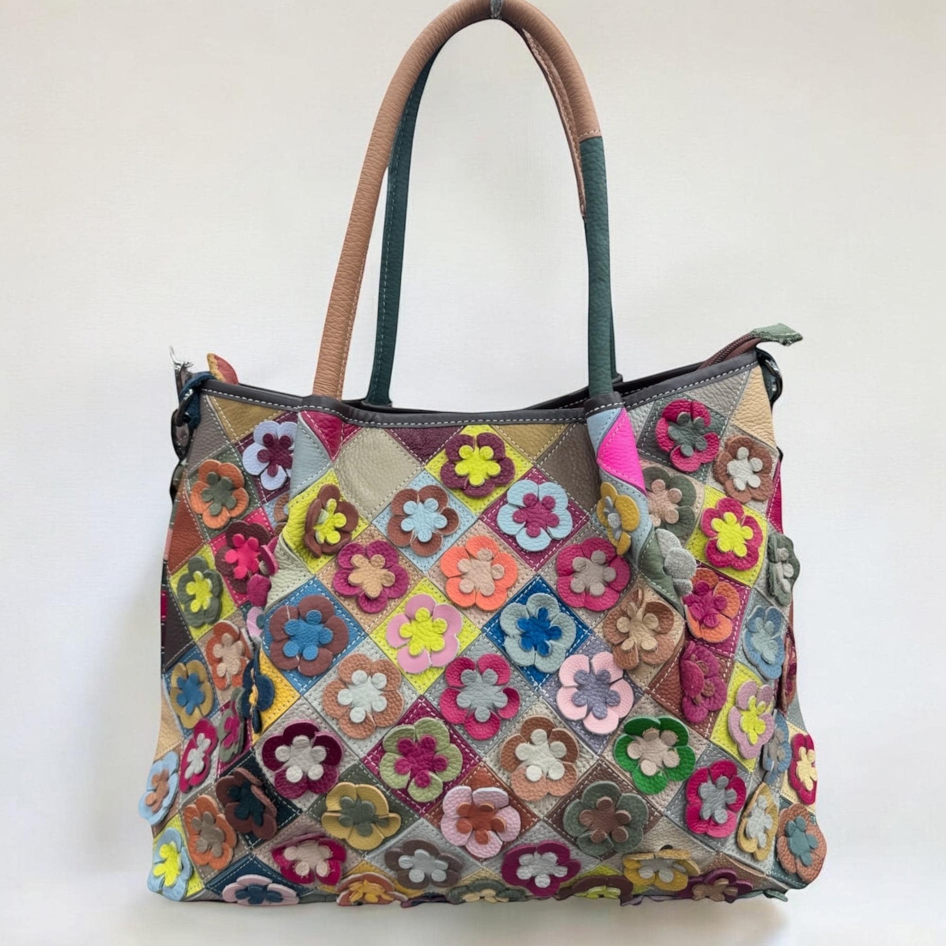 FLORA Handtasche aus geflochtenem Leder,Crossbody Bag, Handtasche damen,Umhängetasche,Ledertasche, Tote Bag, Schultertasche, Hobotasche, XL