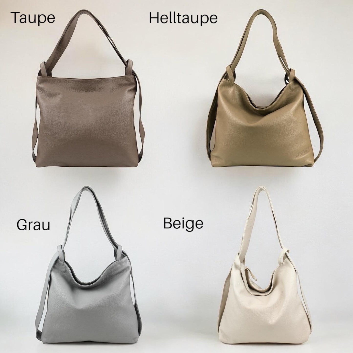 Damen 3-in-1 Ledertasche Echtleder – Rucksack, Schultertasche & Crossbody