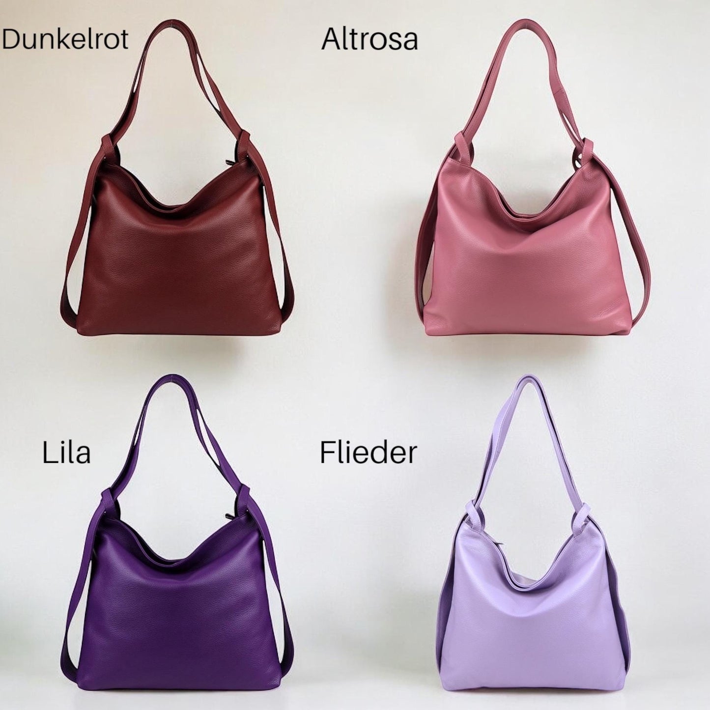 Damen 3-in-1 Ledertasche Echtleder – Rucksack, Schultertasche & Crossbody