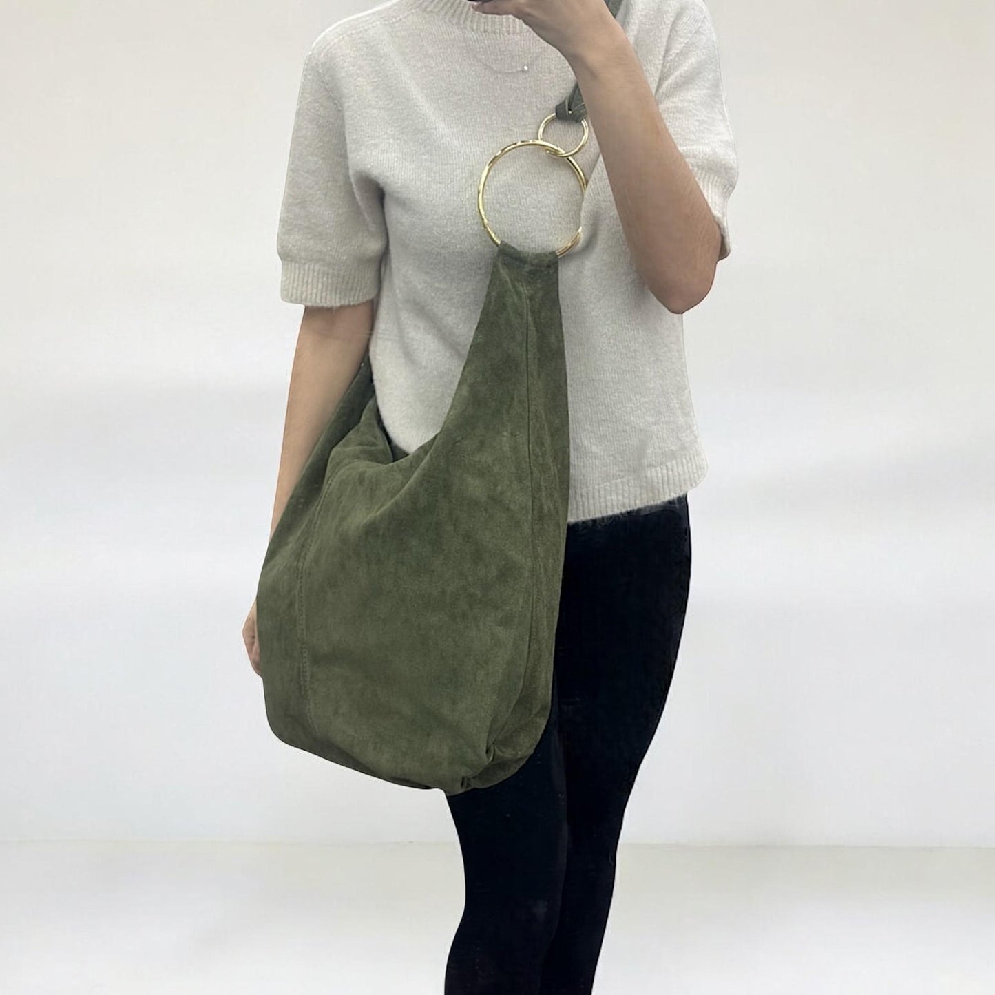 Wildleder Schultertasche, Wildledertasche, Shopper, Tasche aus Wildleder, Wildleder Tasche, Hobo Bag, Tote Bag, Slouchy Bag, Umhängetasche