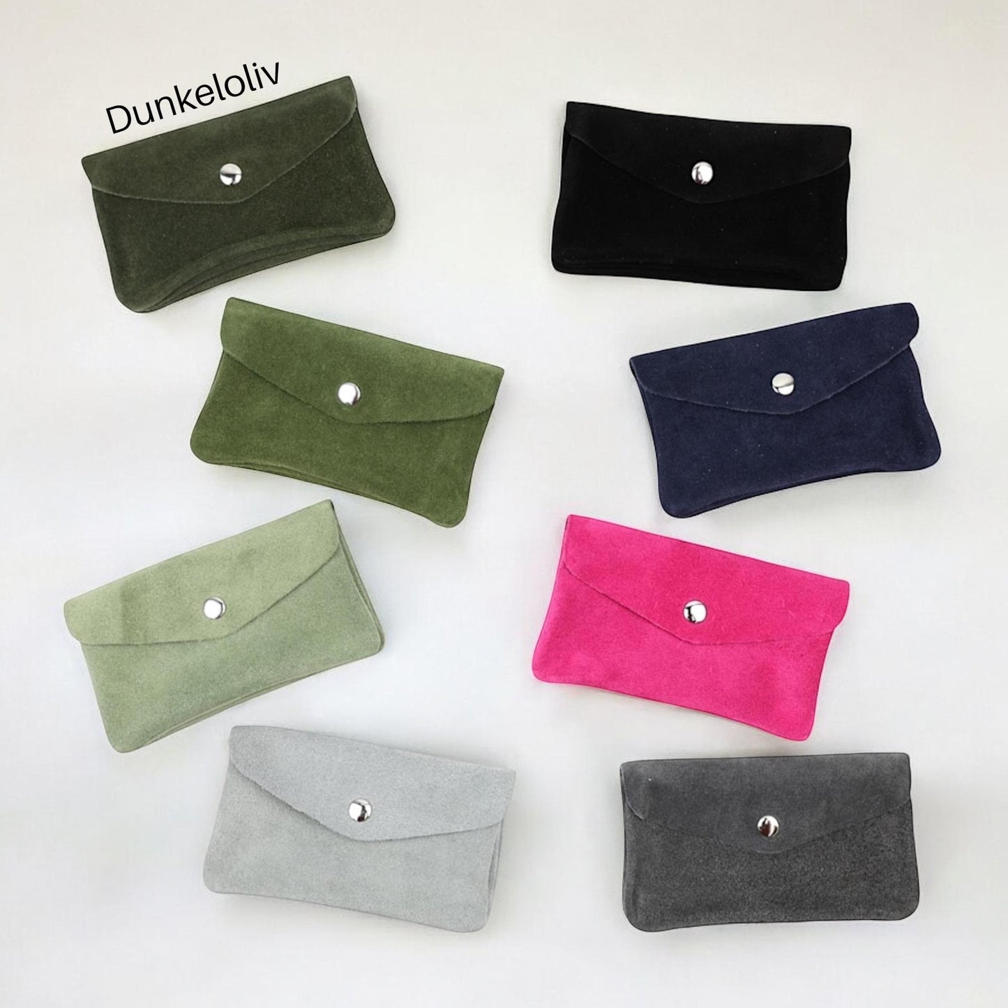 Wildleder Geldbörse Damen Mini Portemonnaie Veloursleder Elegant