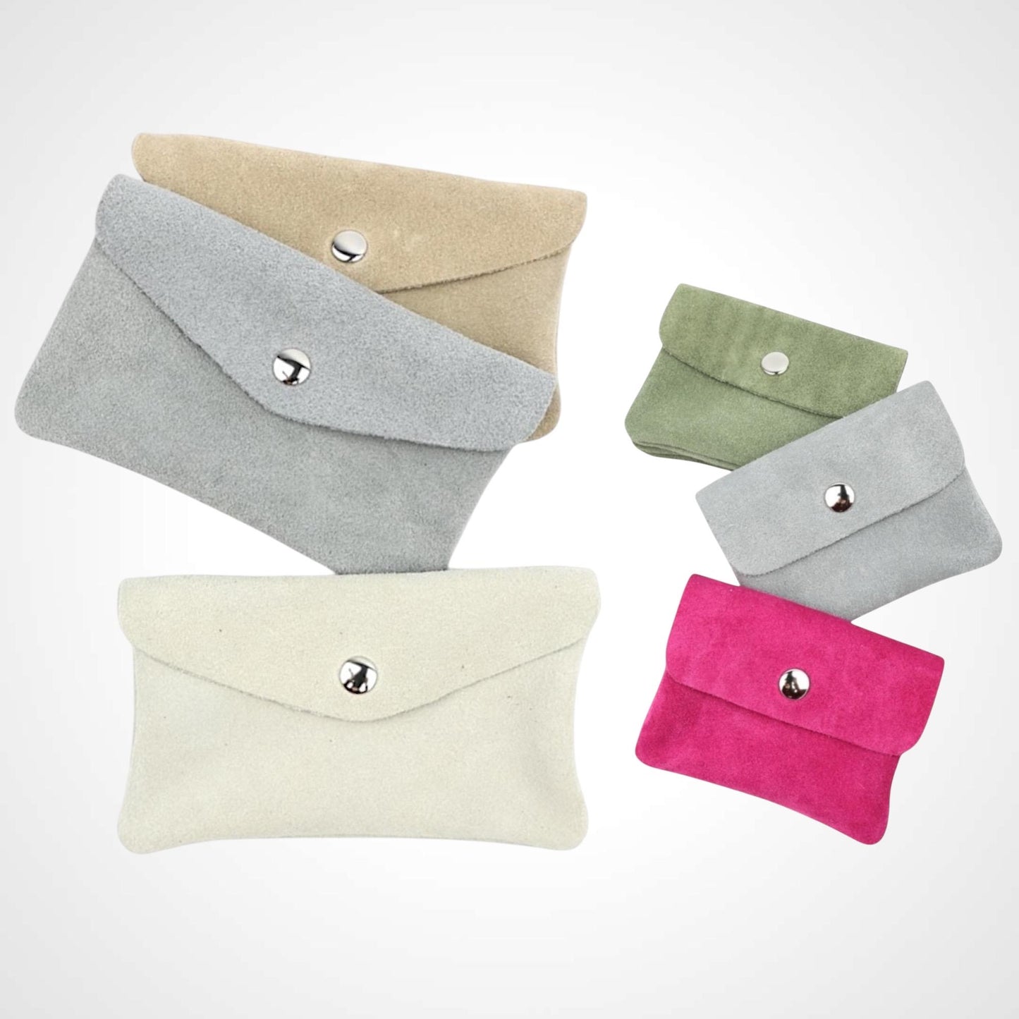 Wildleder Geldbörse Damen Mini Portemonnaie Veloursleder Elegant