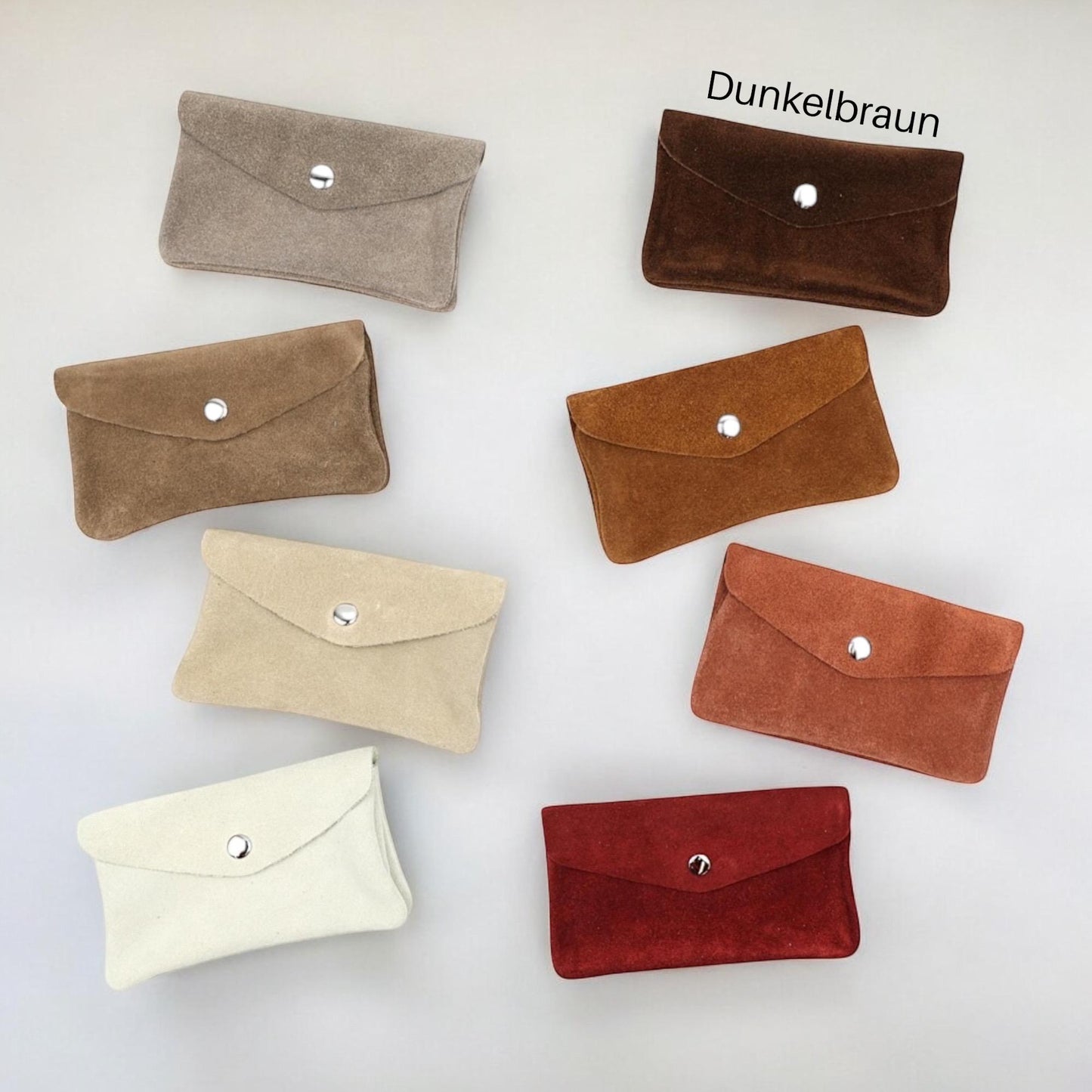 Wildleder Geldbörse Damen Mini Portemonnaie Veloursleder Elegant