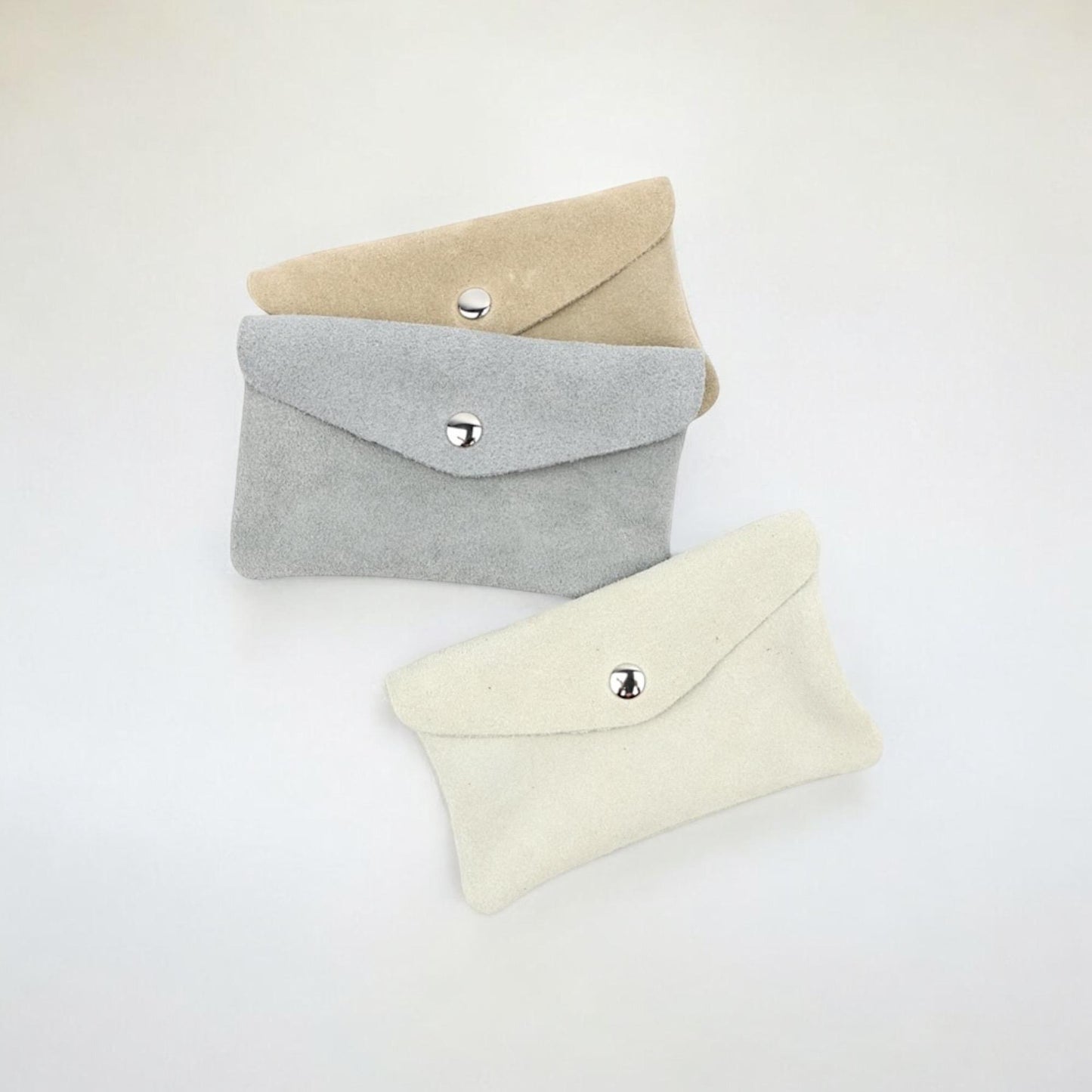 Wildleder Geldbörse Damen Mini Portemonnaie Veloursleder Elegant