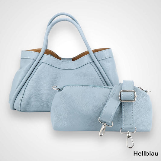 Damen Schultertasche Leder 2in1 – Shopper Handtasche Alltag