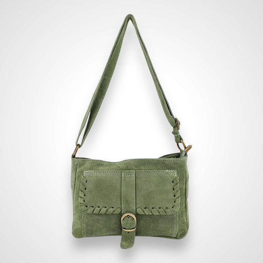 Damen Wildleder Umhängetasche – Clap Bag Crossbody Tasche