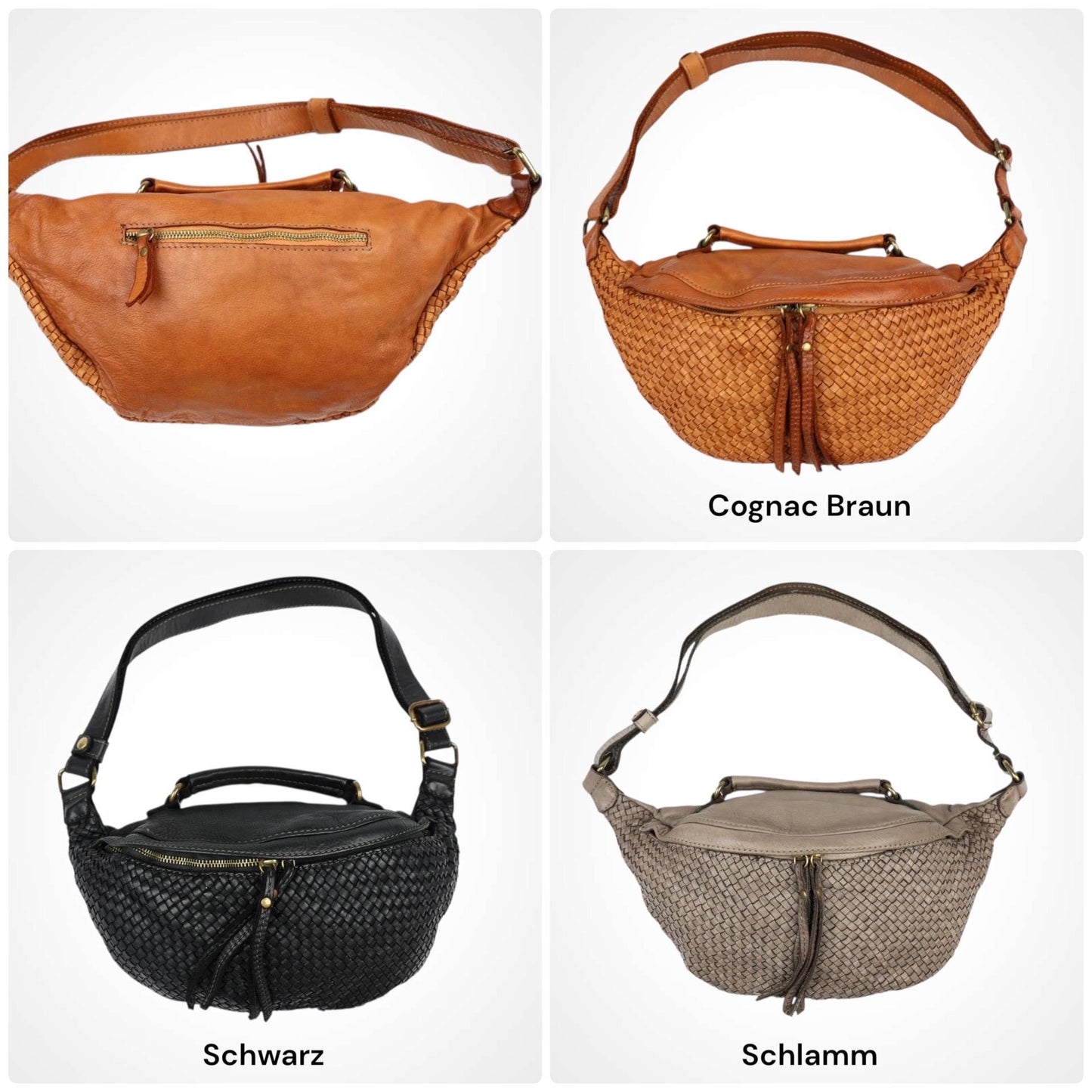Damen Bauchtasche Leder – Crossbody Tasche Italienisches Kalbsleder
