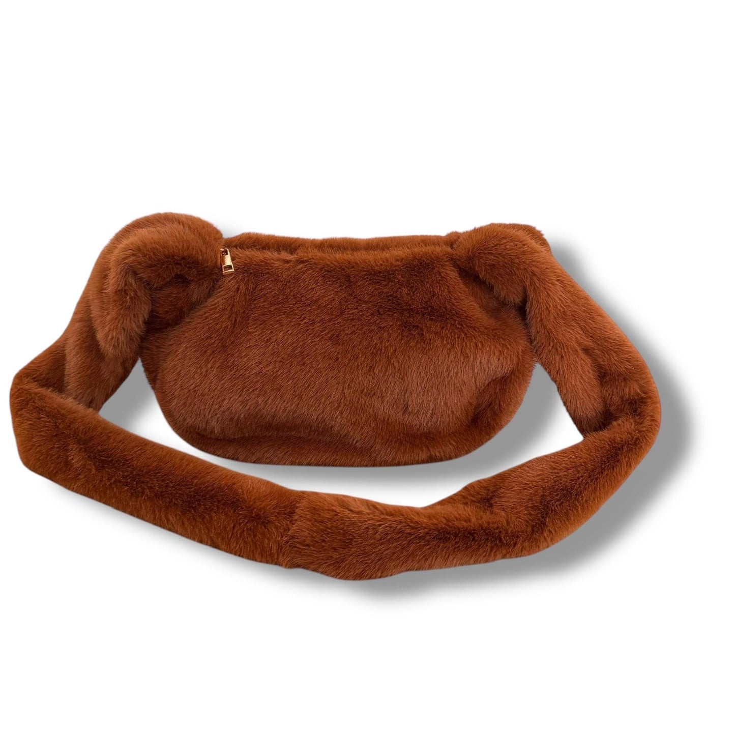 Teddy Tasche Damen Crossbody Braun – Flauschige Plüsch Umhängetasche Vega