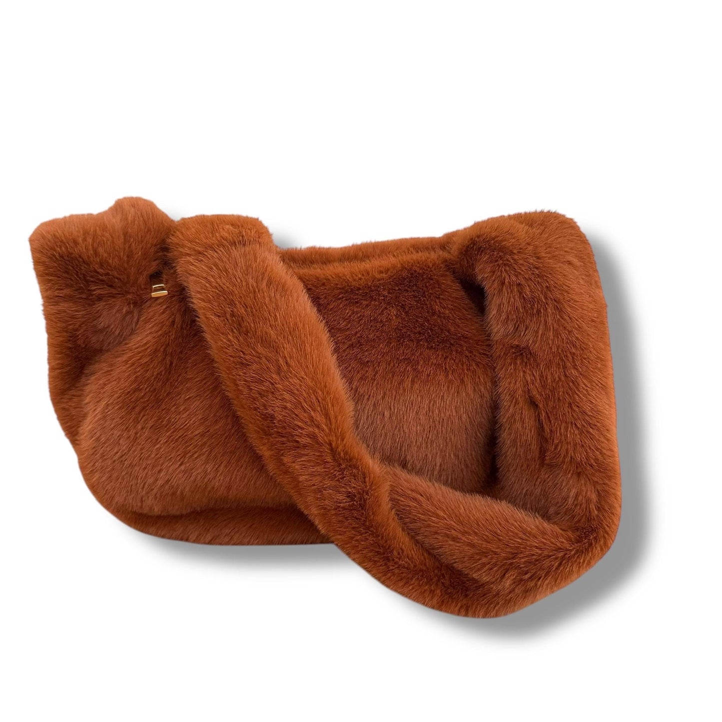 Teddy Tasche Damen Crossbody Braun – Flauschige Plüsch Umhängetasche Vega