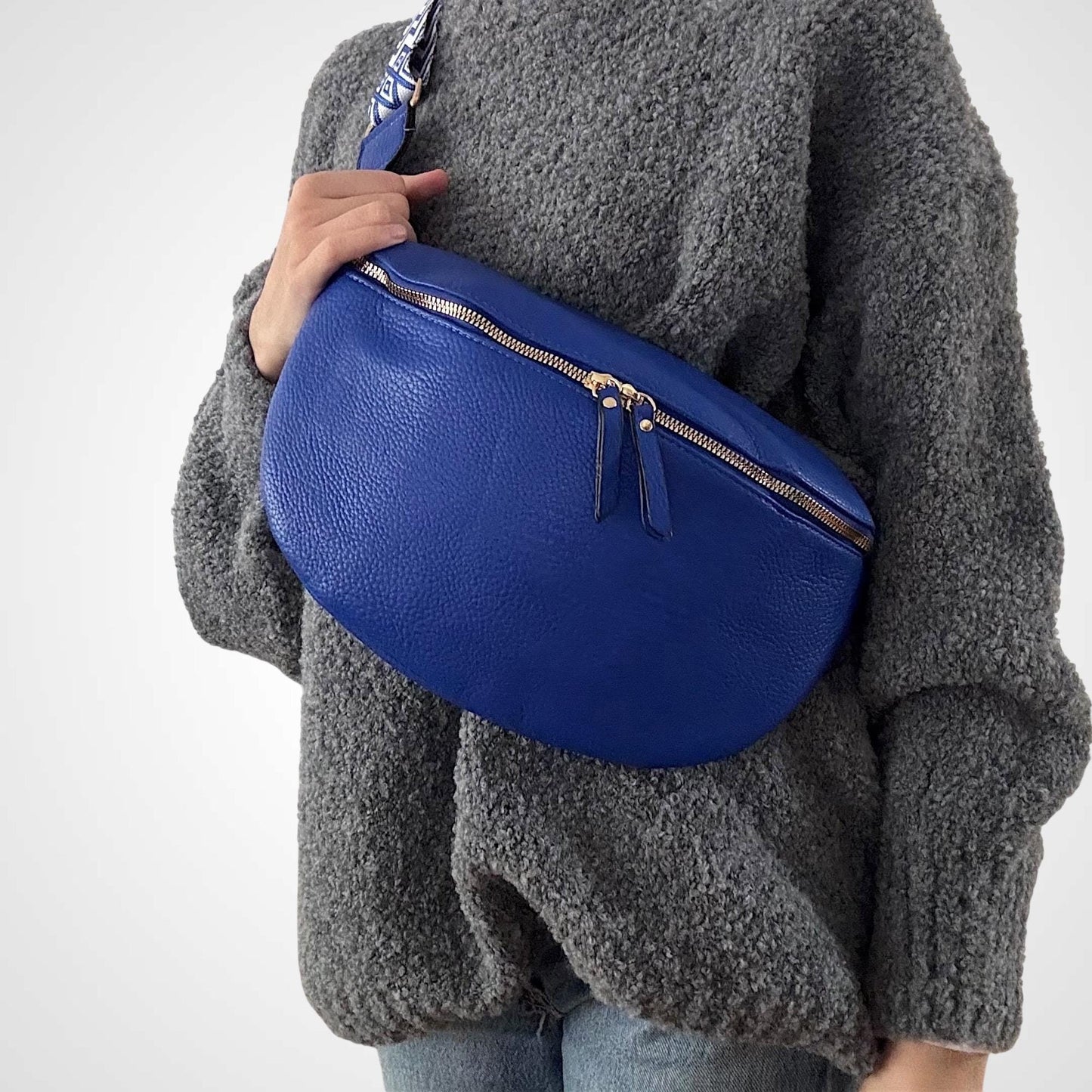Damen Crossbody Tasche Groß Royalblau – Umhängetasche Blau VEGAN