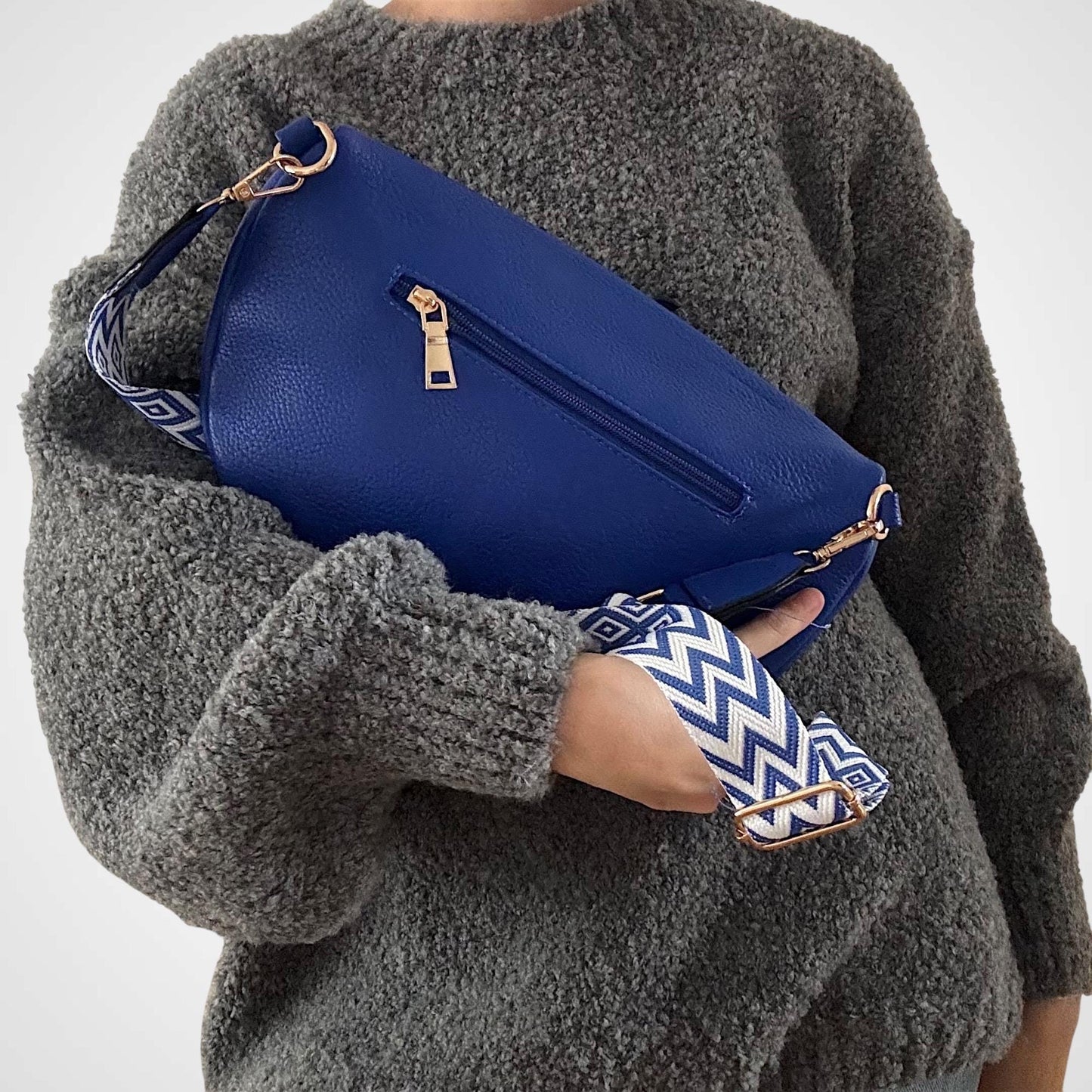 Damen Crossbody Tasche Groß Royalblau – Umhängetasche Blau VEGAN