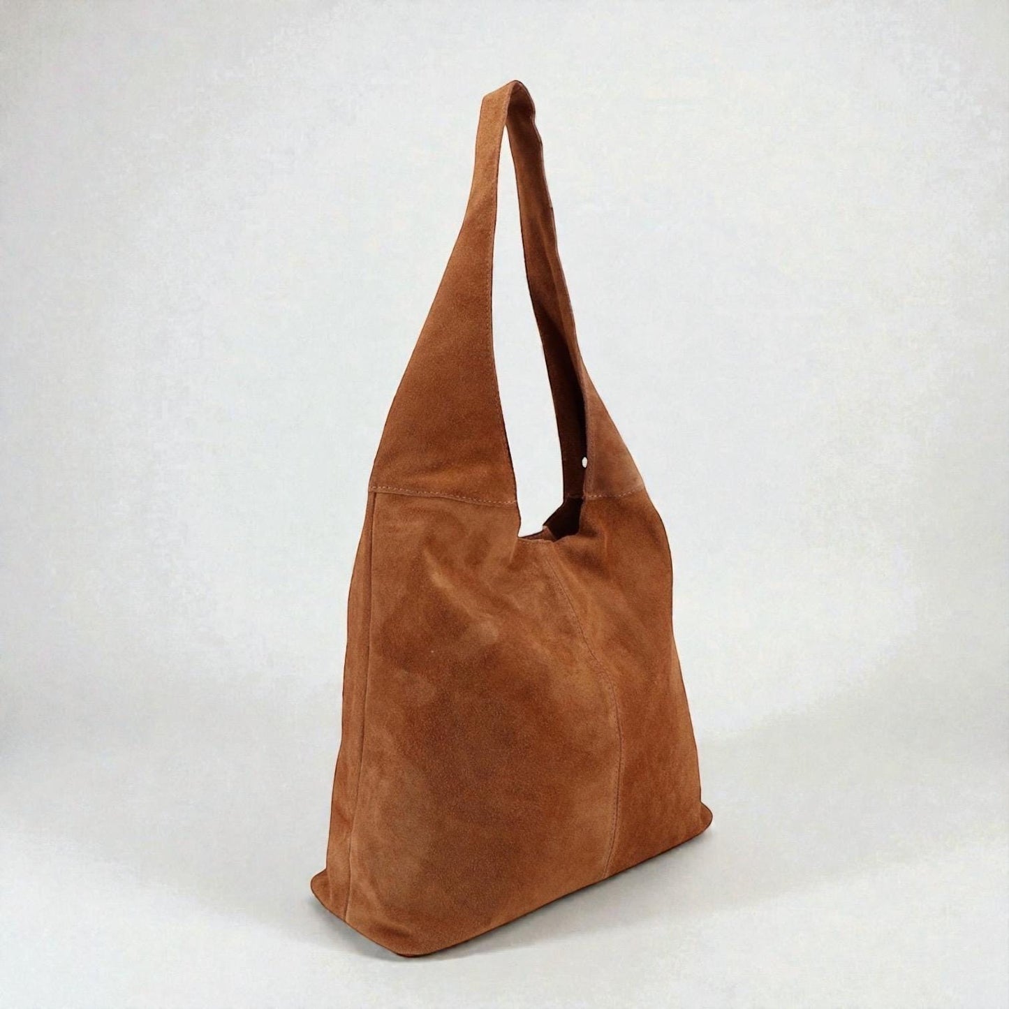 Damen Wildleder Shopper Tasche – Große Schultertasche mit Reißverschluss