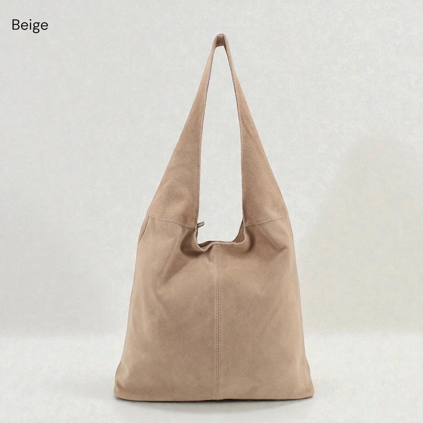 Damen Wildleder Shopper Tasche – Große Schultertasche mit Reißverschluss