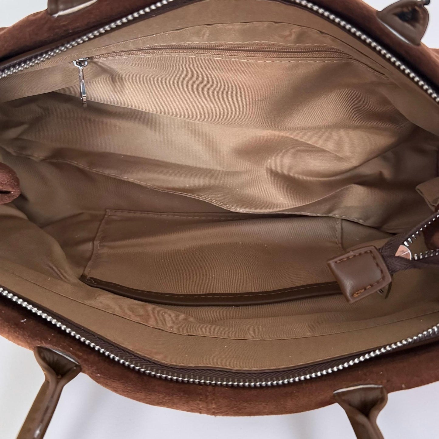 Damen Wildleder Schultertasche Braun – Baguette Tasche Dunkelbraun