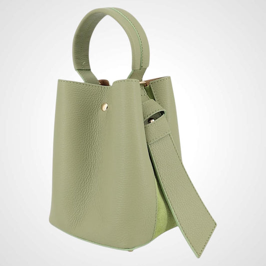 Damen Beuteltasche Leder – Bucket Bag Umhängetasche Klein