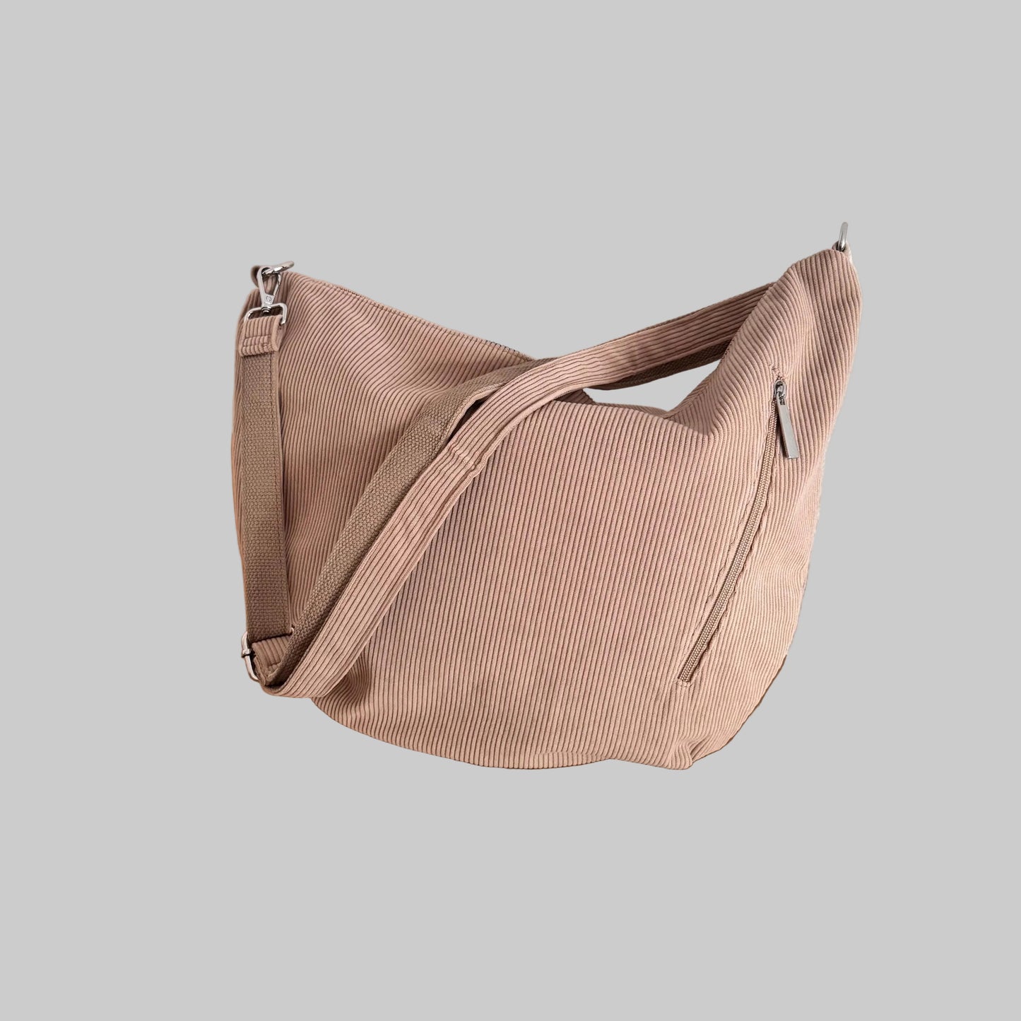 Damen XXL Cord Tasche – Half Moon Bag Crossbody Shopper
