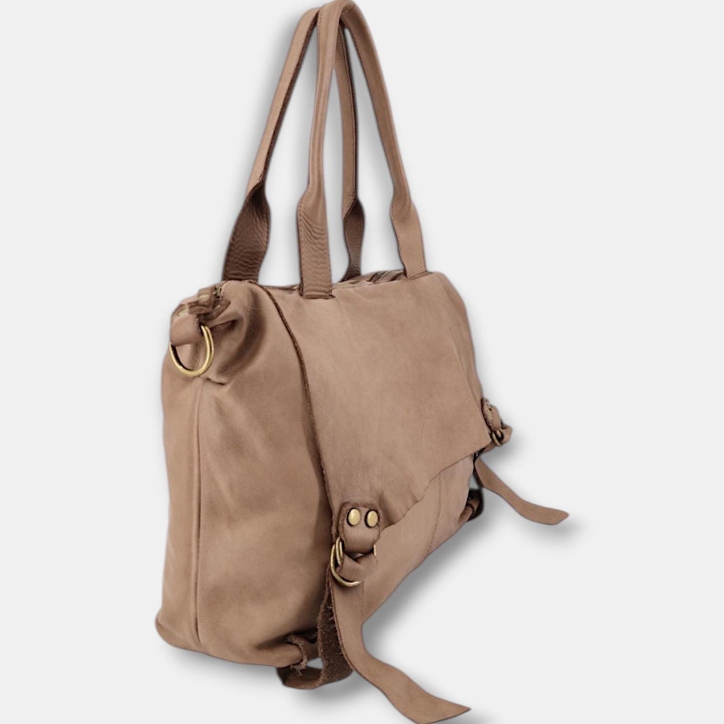 Damen Leder Handtasche – Gewaschenes Echtleder Schultertasche XL - Farbwahl