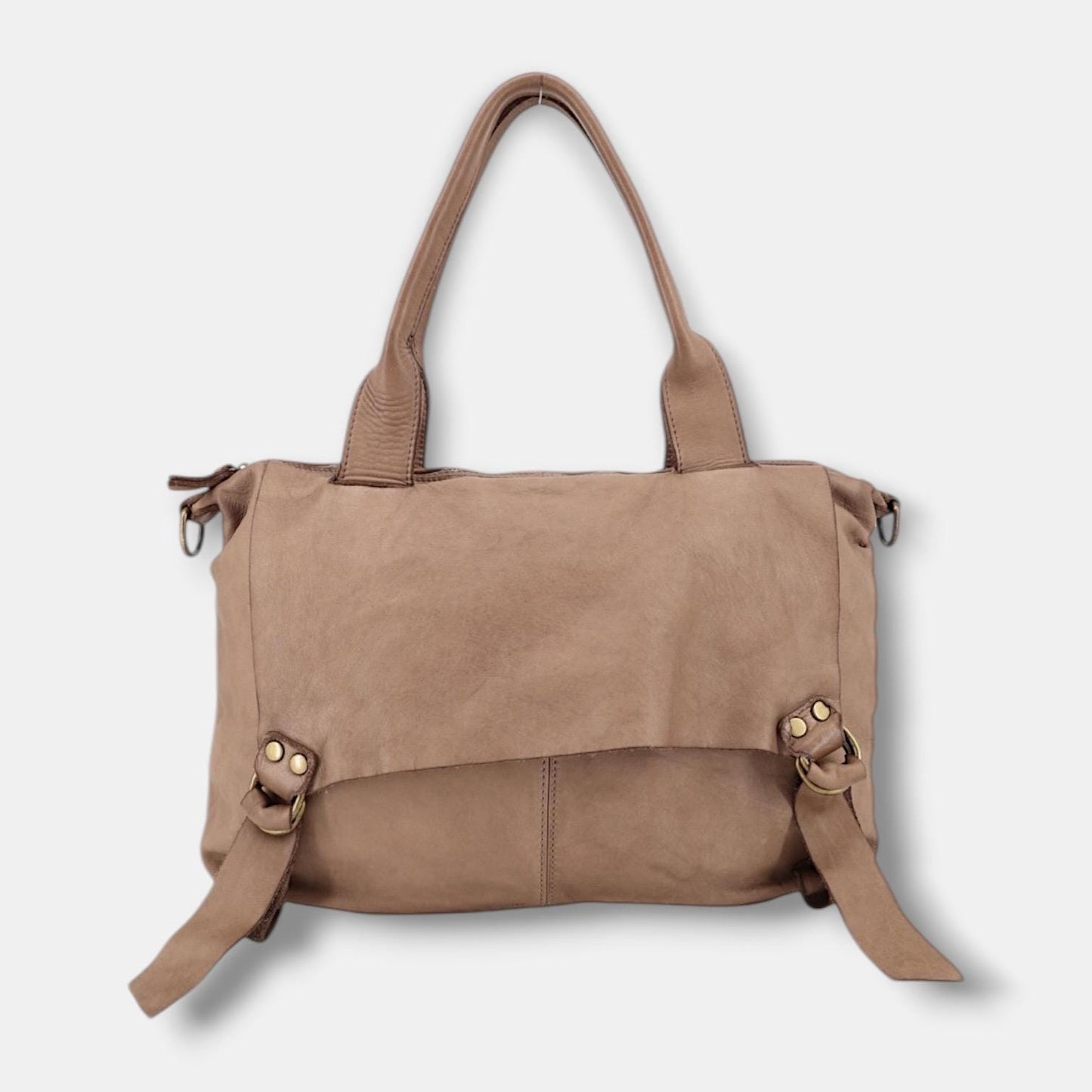 Damen Leder Handtasche – Gewaschenes Echtleder Schultertasche XL - Farbwahl