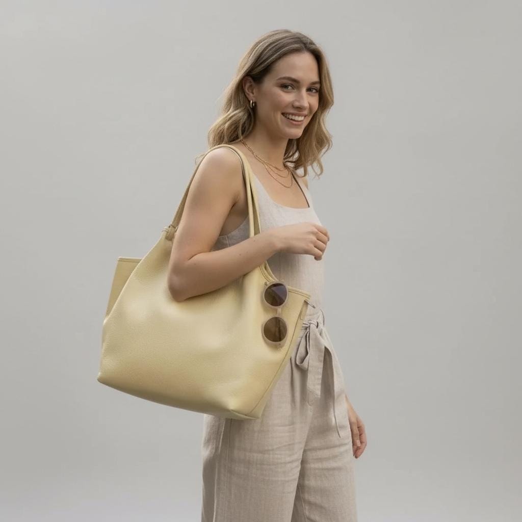 Damen Leder Handtasche – Medium Shopper & Schultertasche Echtleder