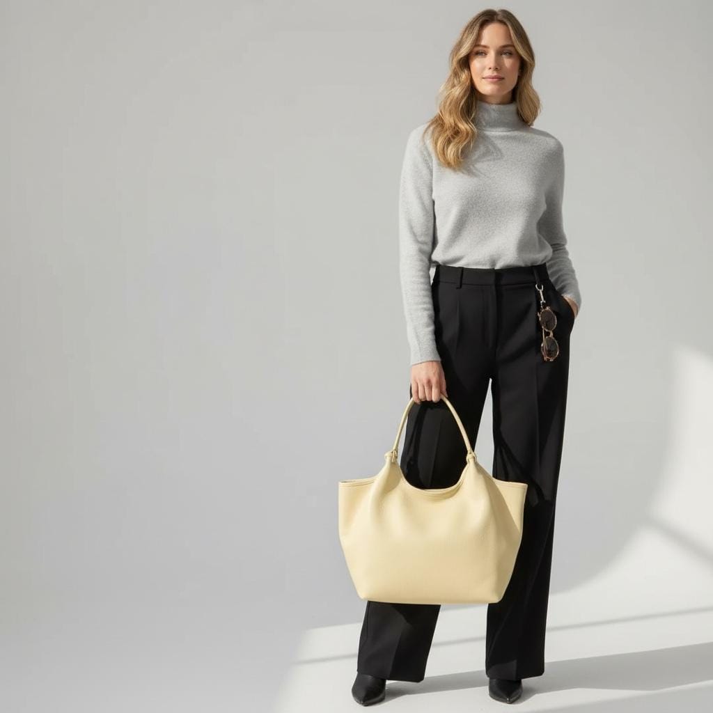 Damen Leder Handtasche – Medium Shopper & Schultertasche Echtleder